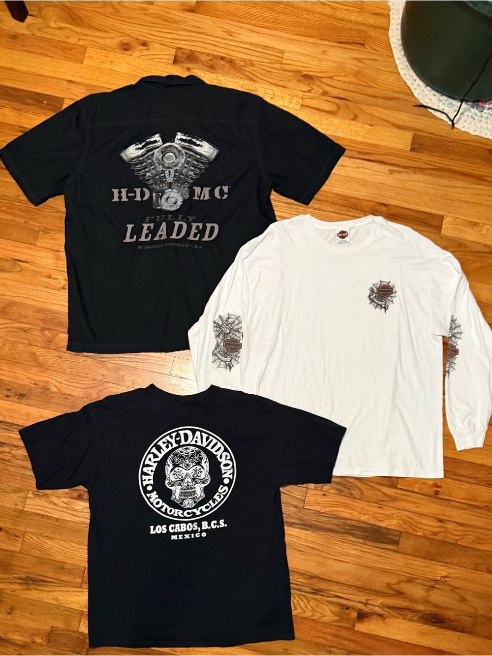 Harley Davidson Men’s XL Long Sleeve Tee & Short Sleeve Button Up & Tee Shirts